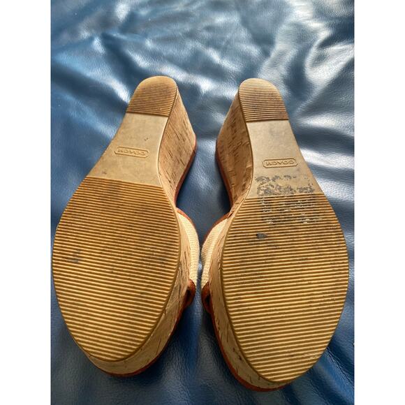 COACH JAZMIN Cork Platform Wedge Slides - Picture 5 of 7